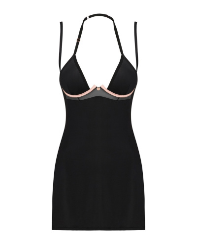 Obsessive Selinne chemise & thong - еротична сорочка та стрінги, M/L (чорний) - купити в Києві, Україні